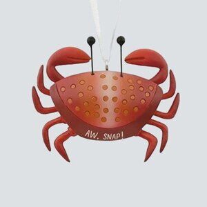 Hallmark Christmas Tree Ornament Red Crab Aw, Snap! Crabby Cancer Sign